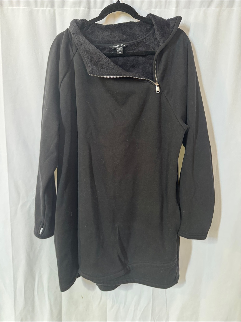 Athleta Black Fleece-Lined Pullover Tunic